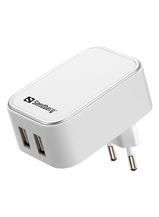 Sandberg USB AC Charger Dual White 
