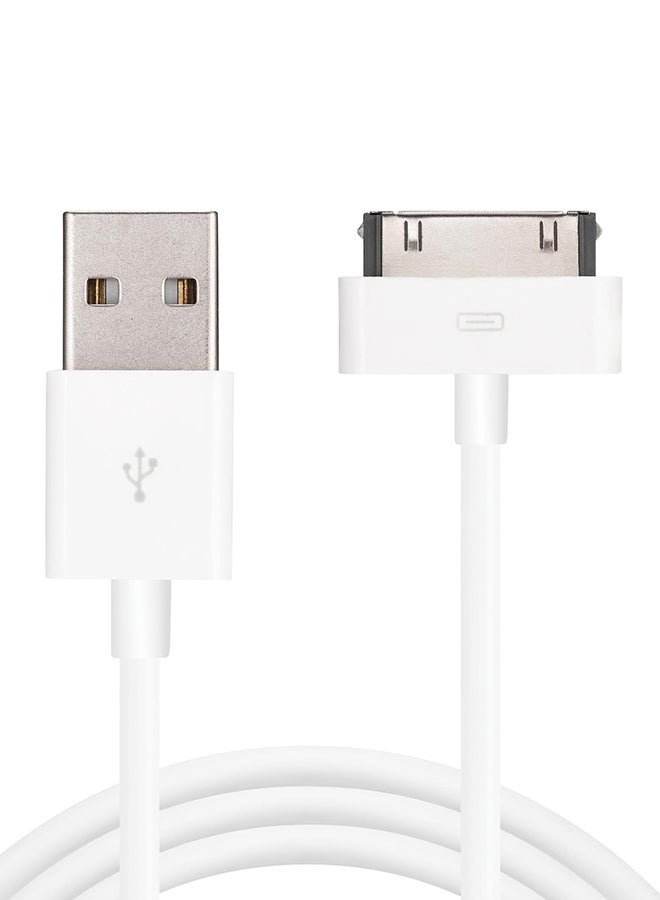 ساندبرغ شاحن وناقل بيانات USB إلى 30 دبوس بطول 3 متر بلون أبيض