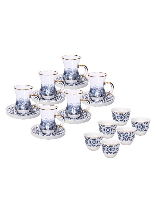 Dallaty 18-Piece Tea Set Blue/White  - Image 1