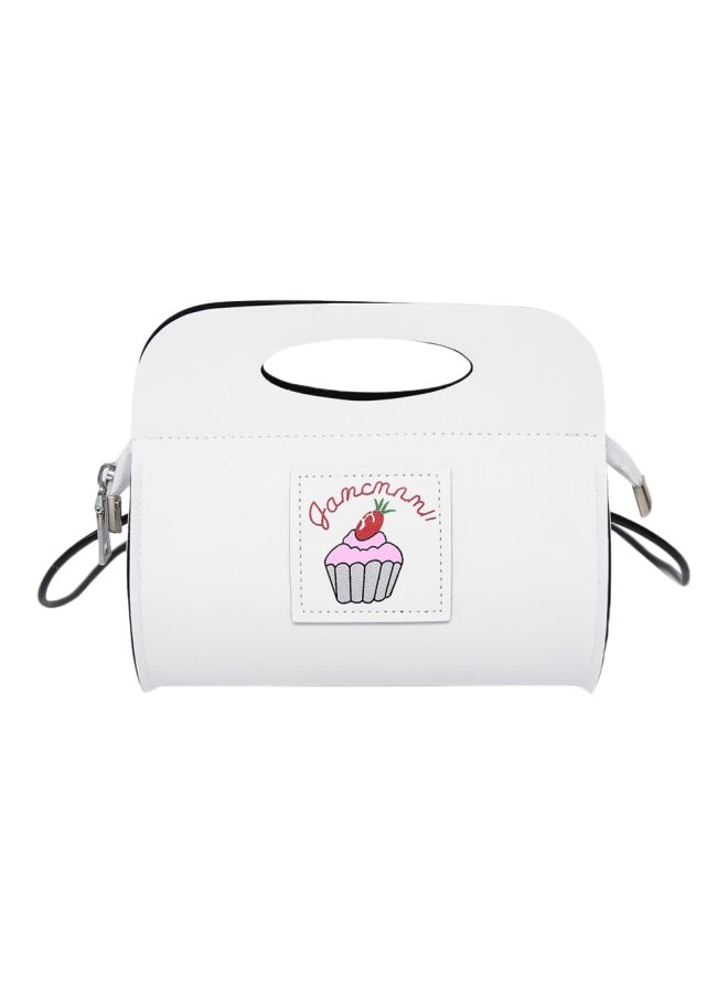 Cake Print Pattern Party Crossbody Bag White  - Image 1