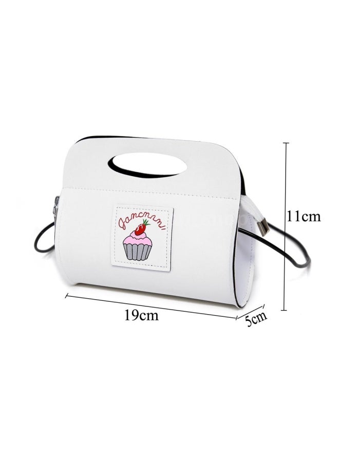 Cake Print Pattern Party Crossbody Bag White  - Image 3