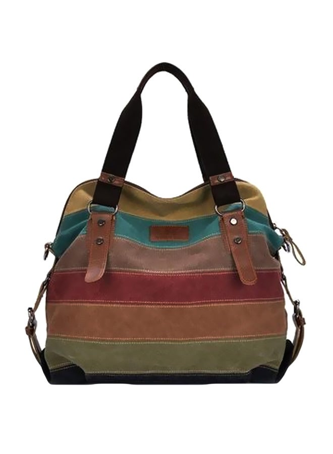 Generic - Retro Color Block Striped Shoulder Bag Multicolour - Image 1