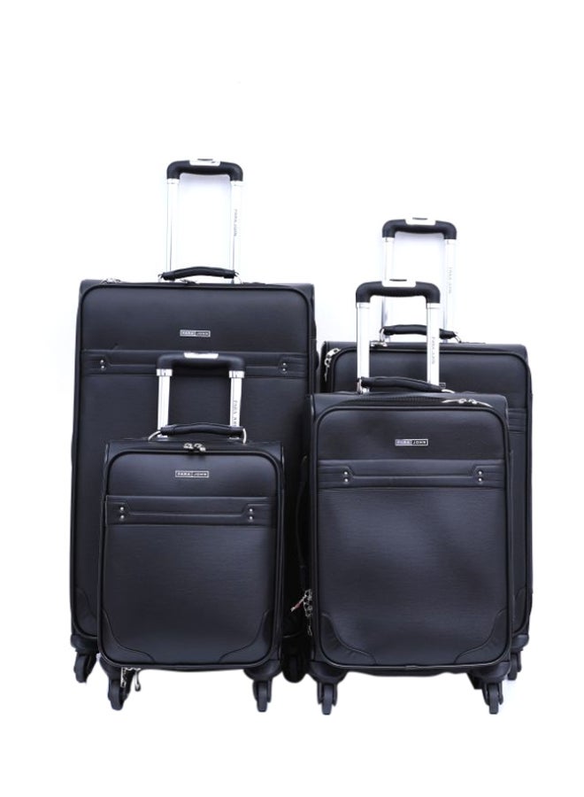 بارا جون طقم حقائب سفر بعجلات دوارة للأمتعة مكون من 4 قطع أسود - Image 1