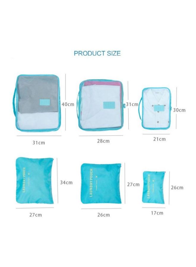 6-Piece Travel Pouch Set Sky Blue - Image 2