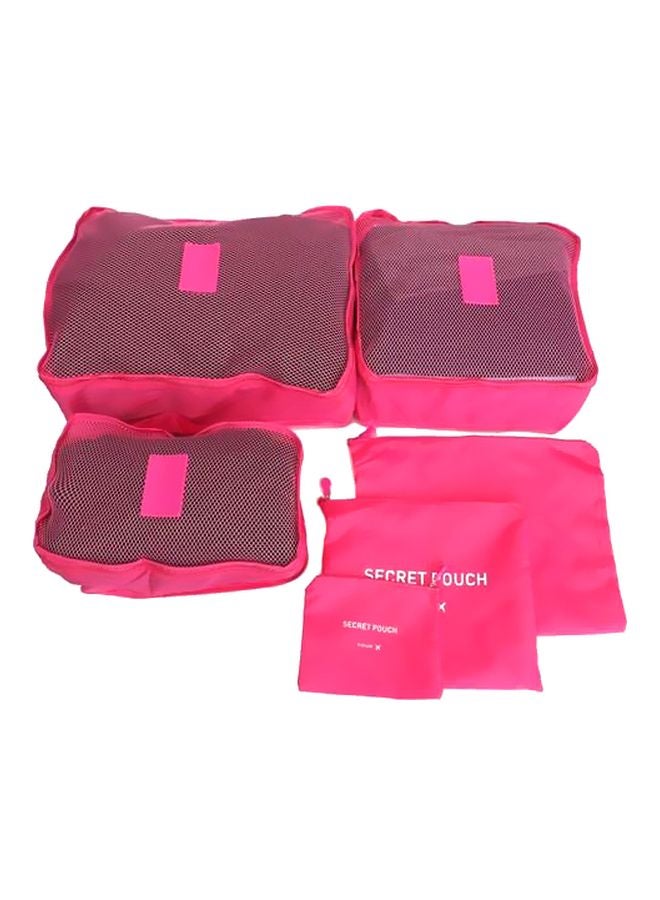 6-Piece Travel Pouch Set Pink - Image 1