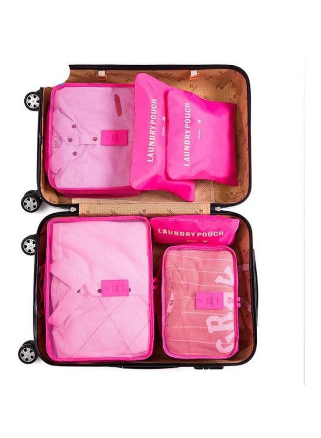 6-Piece Travel Pouch Set Pink - Image 3