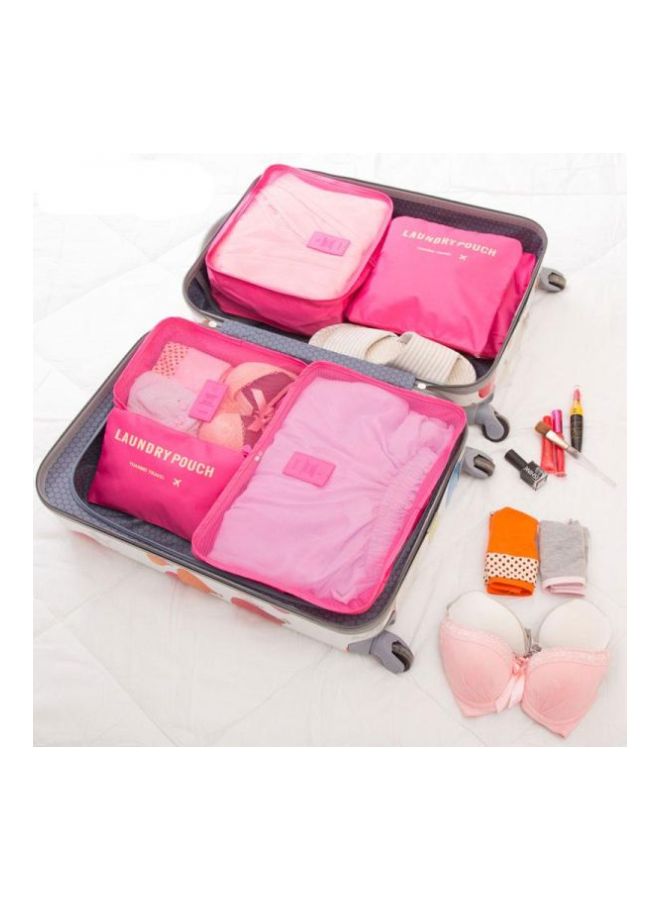 6-Piece Travel Pouch Set Pink - Image 2