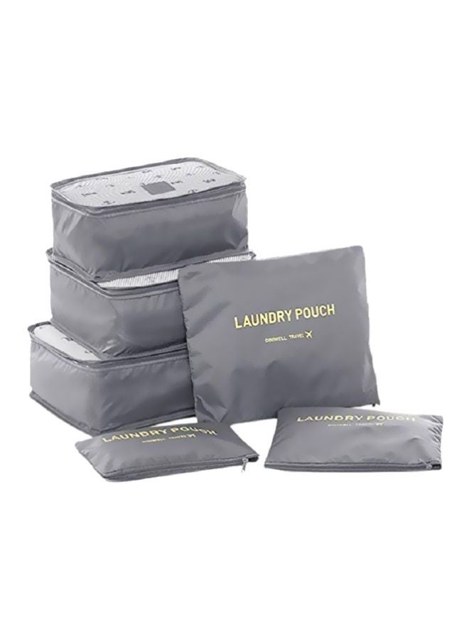 6-Piece Travel Pouch Set Grey - Image 1