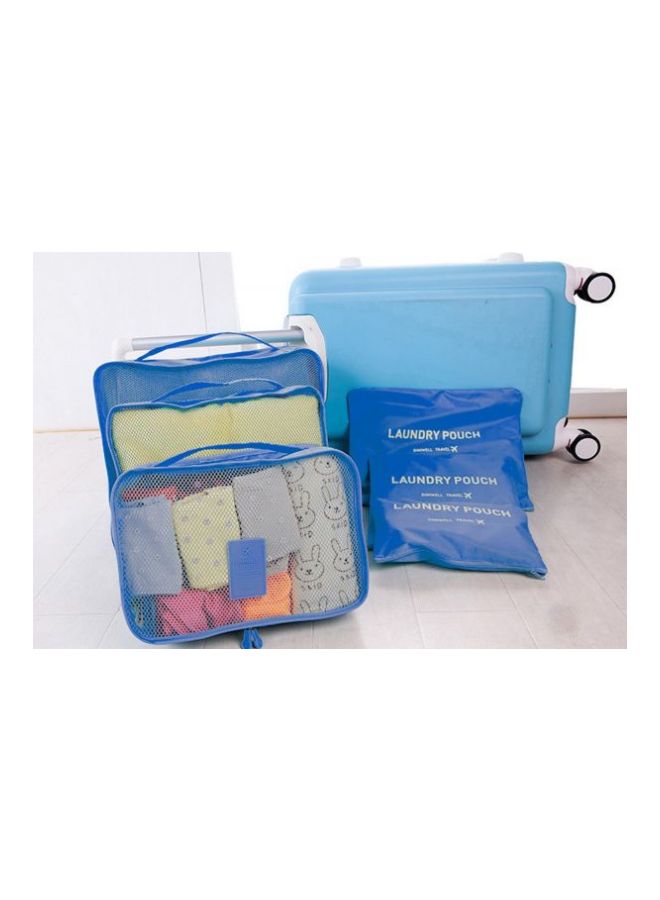 6-Piece Organizer Packing Bag With Laundry Pouch Set Blue - Image 2