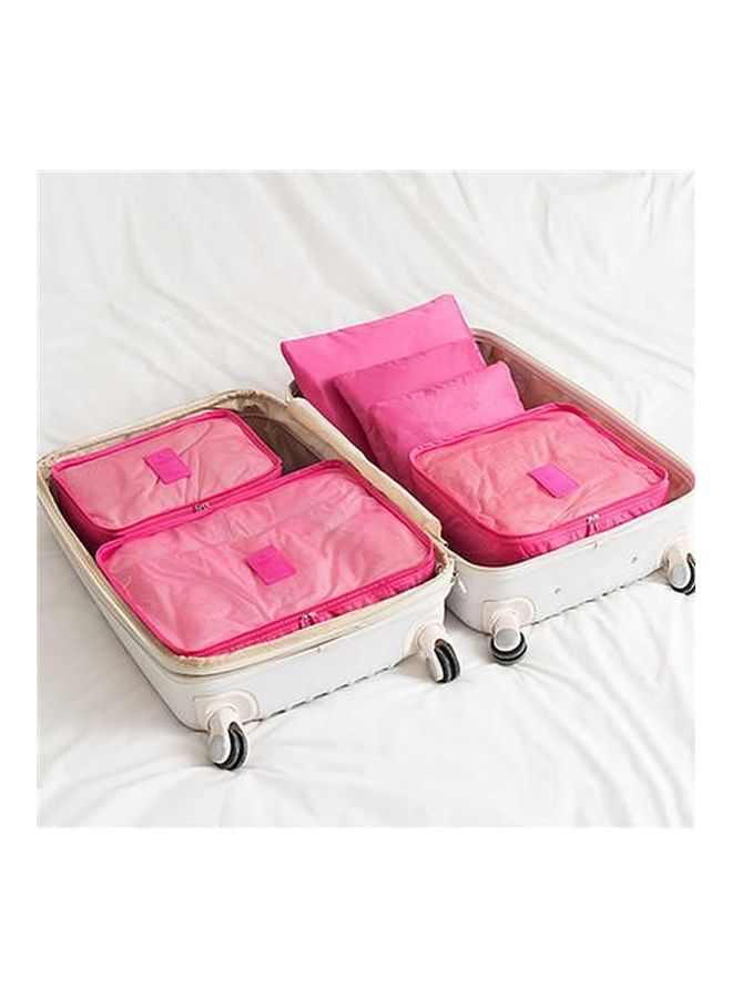 6-Piece Travel Pouch Set Pink - Image 2