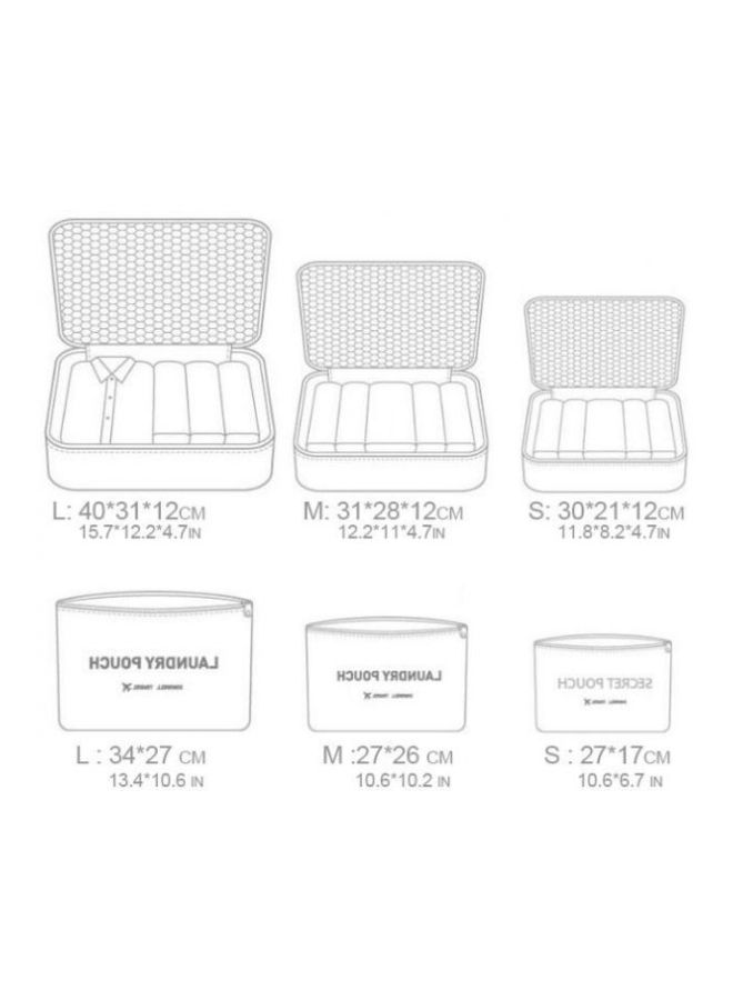 6-Piece Travel Pouch Set Pink - Image 4