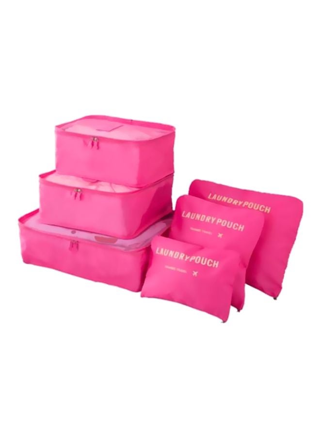 6-Piece Travel Pouch Set Pink - Image 1