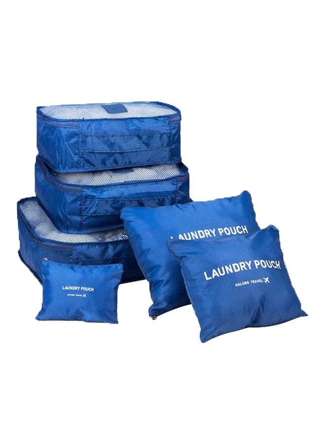 6-Piece Organizer Packing Bag With Laundry Pouch Set Blue - Image 1