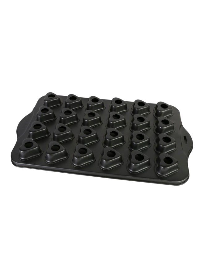 24 Mini Cheese Cube Cake Pan Black - Image 1