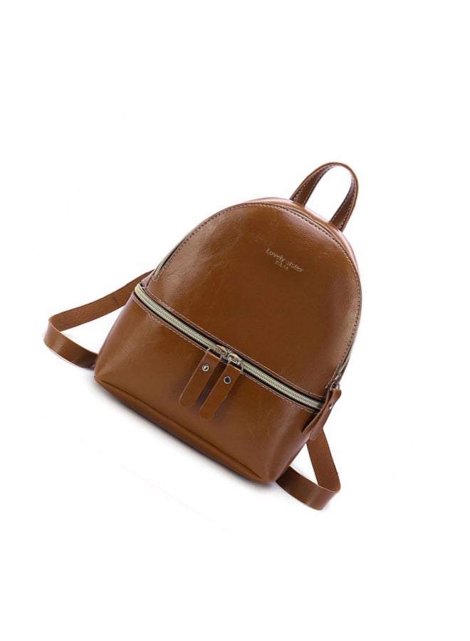 Cool Baby - Leather Mini Backpack Brown - Image 1