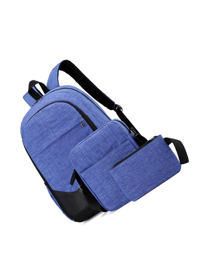 كول بيبي طقم حقائب ظهر نايلون من 3 قطع أسود/أزرق - Image 3