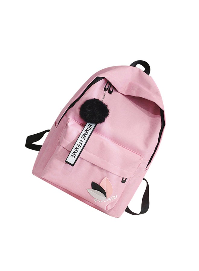 Cool Baby Leaf Design Backpack 15.35 Inches Pink/Black  - Image 2