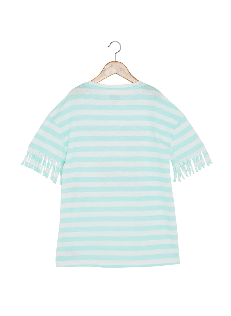Juicy Couture Kids Cotton Printed T-Shirt Mint Green/White/Black