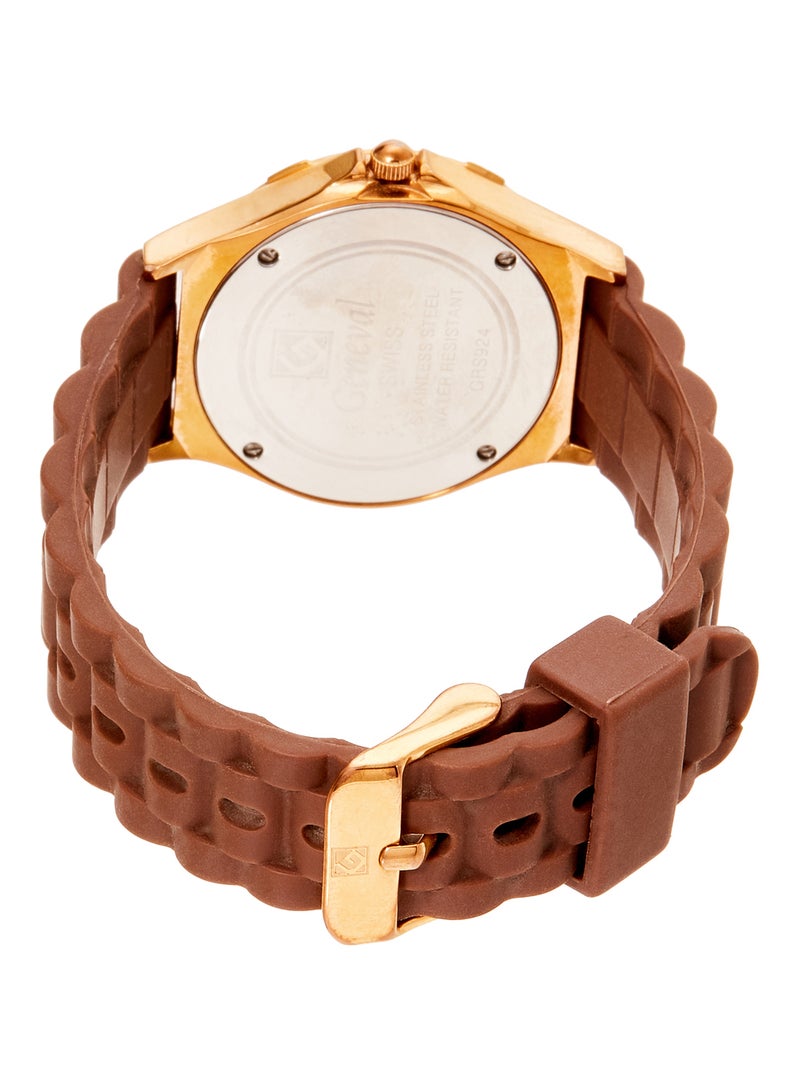 Geneval of Switzerland Women's Water Resistant Rubber Analog Wrist Watch GRS924ROO - Image 3