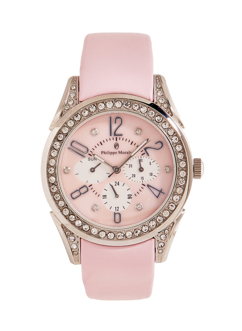 Philippe Moraly of Switzerland Women's Water Resistant Leather Analog Wrist Watch LS1112WPPP - Image 1