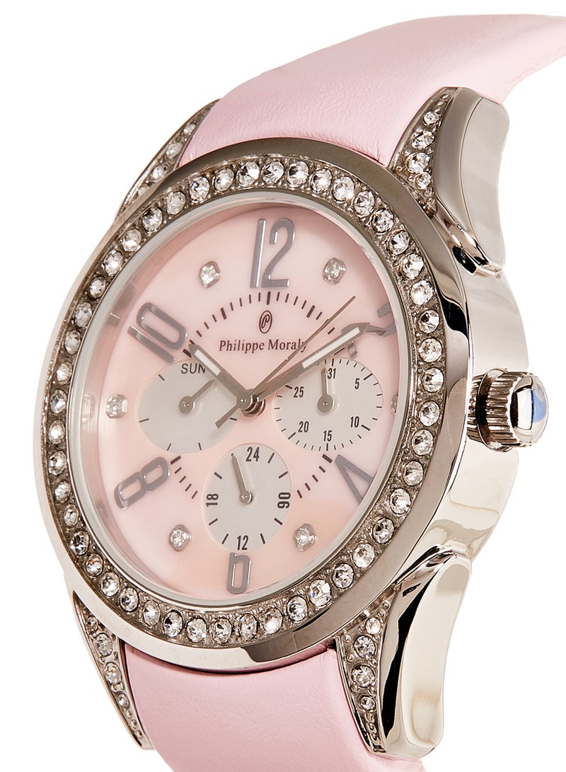 Philippe Moraly of Switzerland Women's Water Resistant Leather Analog Wrist Watch LS1112WPPP - Image 2