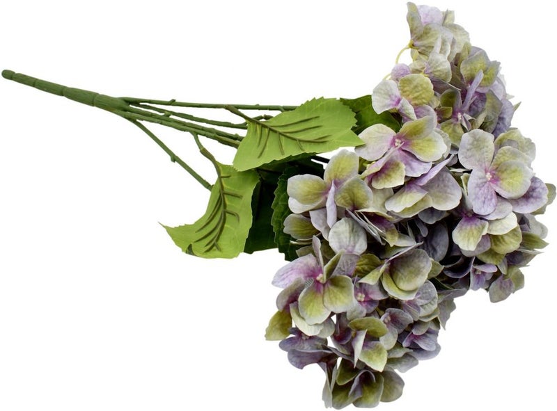 ياتاي زهور الهيدرانجيا الصناعية كريمي/أرجواني/أخضر 53x25سم - Image 3