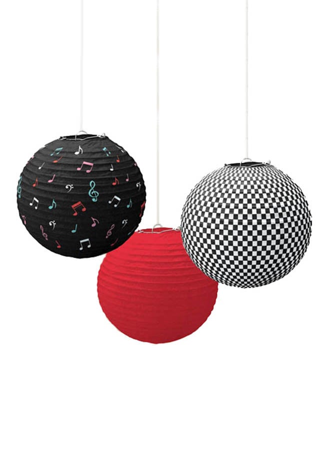 أمسكان مجموعة فوانيس للحفلات بتصميم كلاسيكي من الورق من 3 قطع