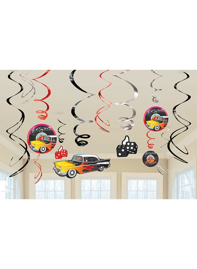 أمسكان لفافات للزينة بطابع الخمسينيات من 12 قطعة