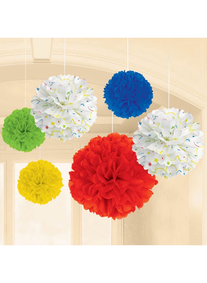 Amscan 6-Piece Balloon Bash Fluffy Tissue Decoration Kit Party Supplies 