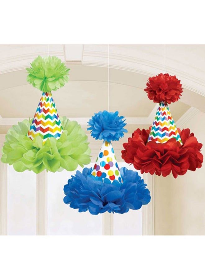 أناجرام طقم زينة عيد الميلاد المبهجة بتصميم قبعة مخروطية مكون من 3 قطع