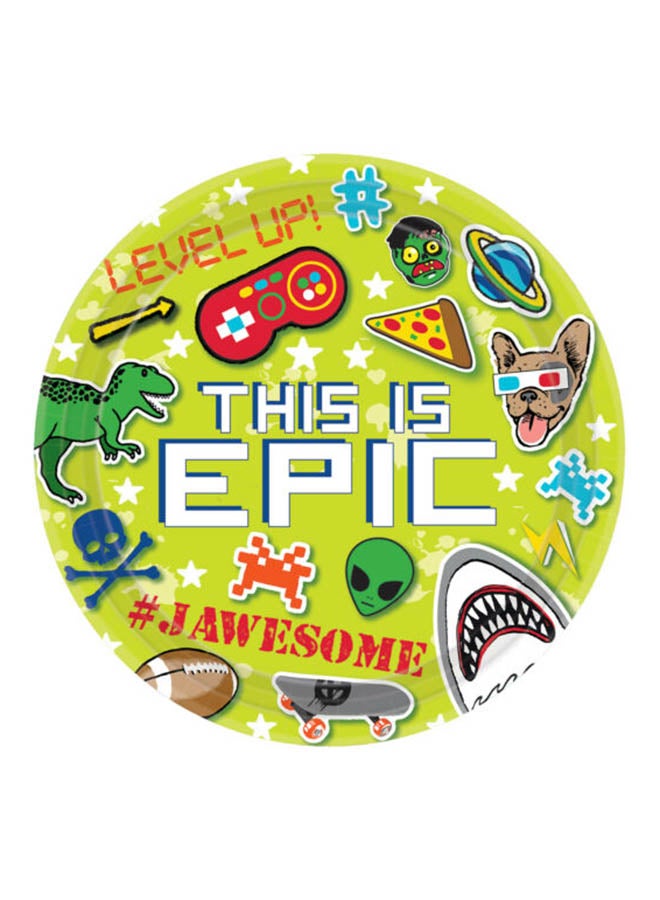 أمسكان مجموعة أطباق ورقية مستديرة من 8 قطع 9بوصة