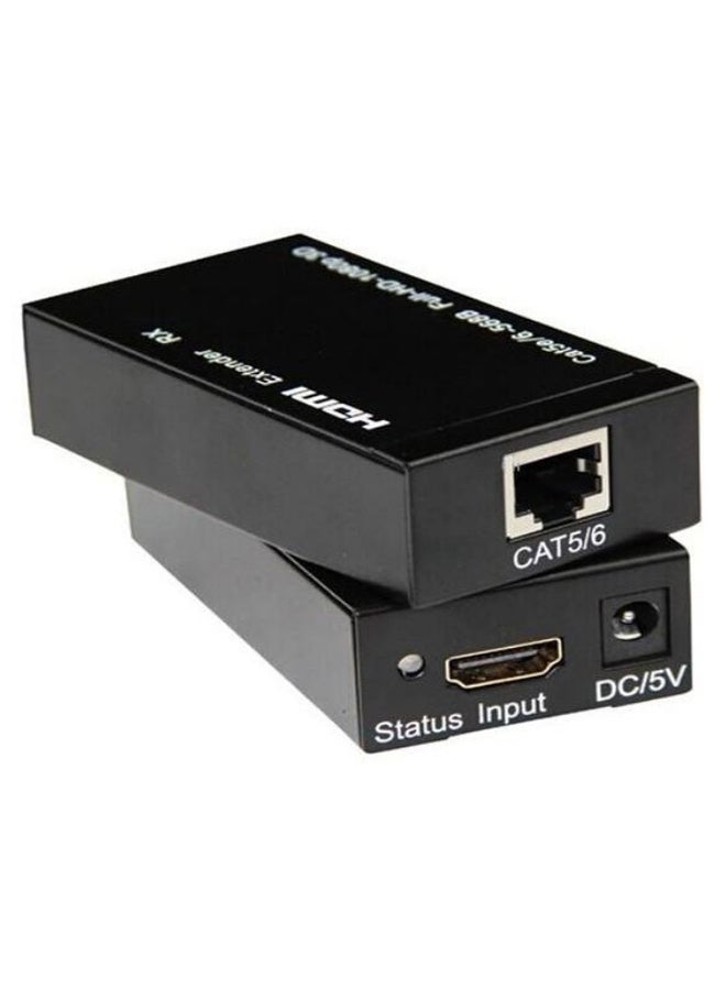 HDMI Extender Transmitter And Receiver Black  - Image 1