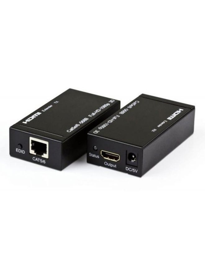 HDMI Extender Transmitter And Receiver Black  - Image 2