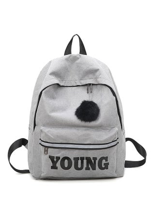 Sporty Letter Print Backpack Grey - v1554726319/N22857534A_1