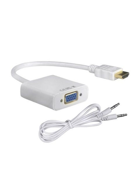 HDMI Male To VGA Female Adapter White
