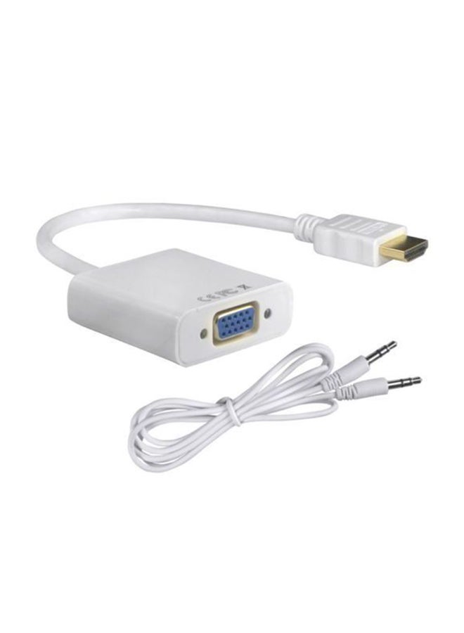HDMI Male To VGA Female Adapter White 