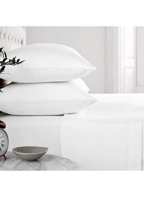 2-Piece Cotton Blend Solid Pillow Cover Cotton Blend White 50x75cm