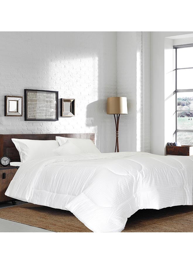 King Size Fitted Sheet Cotton Blend White 200x200cm