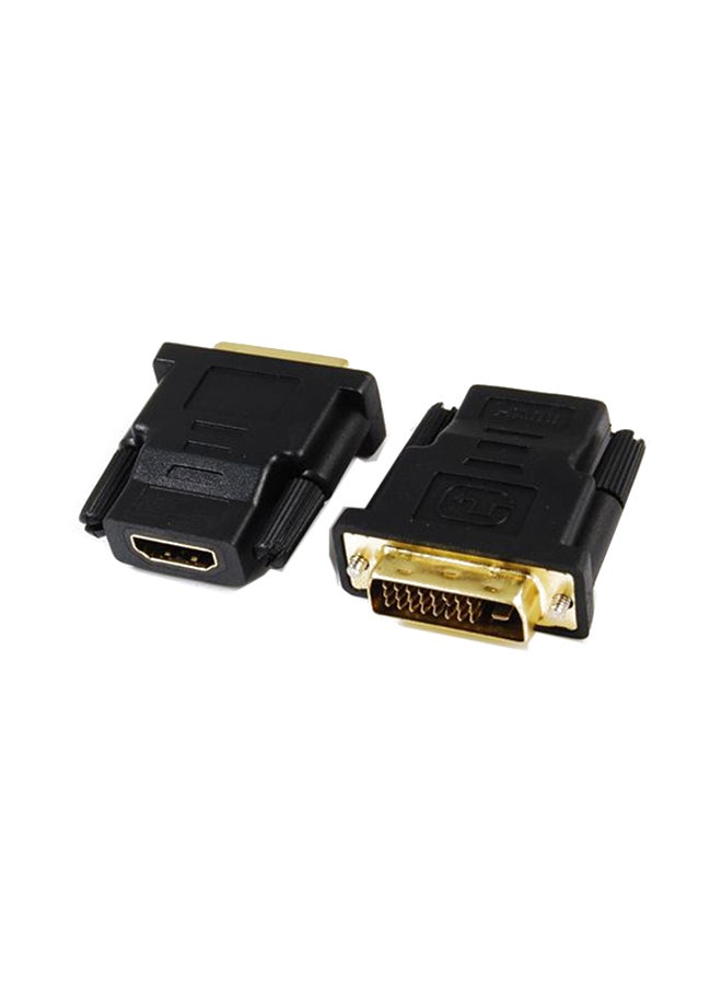 محول محول من HDMI أنثى إلى DVI ذكر أسود/ذهبي