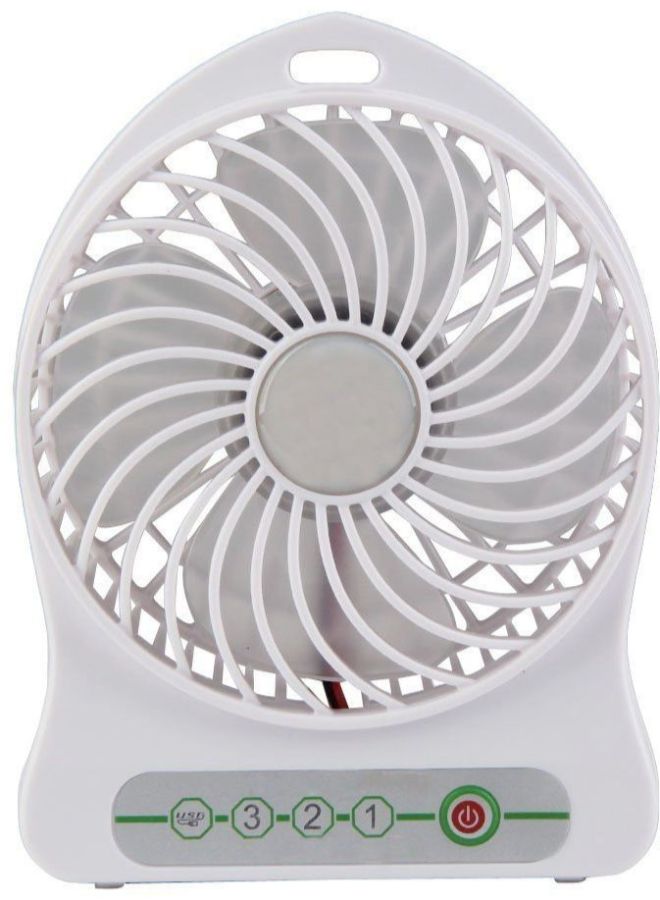 مروحة طاولة صغيرة بمنفذ USB قابلة للنقل أبيض - Image 2