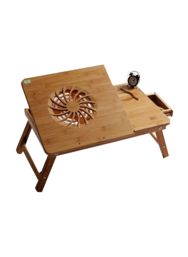 طاولة لابتوب خشبية متعددة الاستخدامات، مصنوعة من الخيزران ويمكن استخدامها كصينية سرير بيج - Image 1