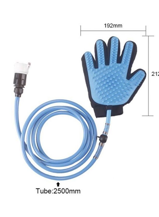 Pet Grooming Glove With Water Pipe Blue/Black - Image 2