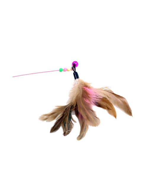 Interactive Feather Bells Toy Brown/Pink/Red 15 centimeter