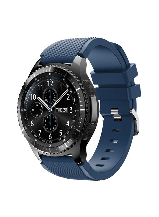 Replacement Leather Watch Band For Samsung Gear S3 Navy Blue - Image 1