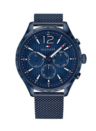 Men's Round Shape Stainless Steel Analog Wrist Watch 44 mm - Blue - 1791471 - v1554729869/N23075969A_1
