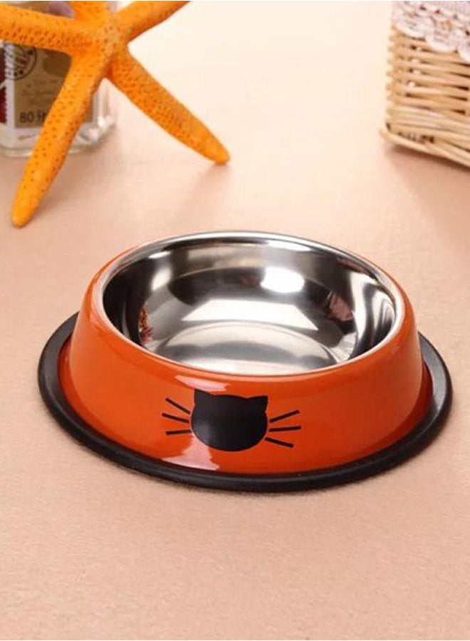 Stainless Steel Feed Bowl Orange/Silver 20 centimeter Orange/Silver/Black 20cm - Image 3