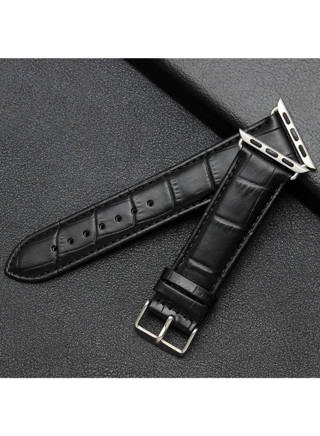 سوار بديل من جلد البولي يوريثان لساعة أبل سمارت أسود - Image 3