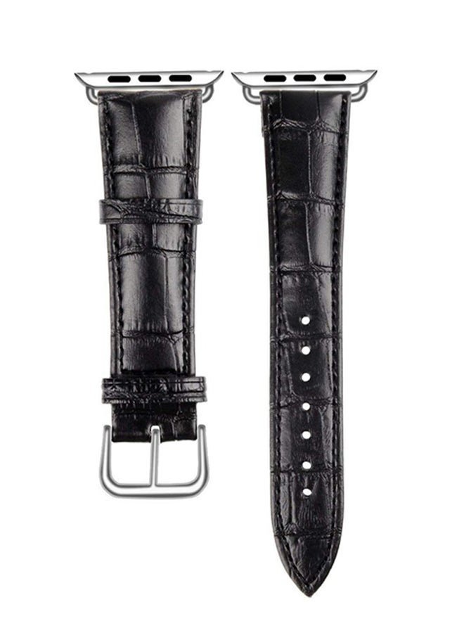 سوار بديل من جلد البولي يوريثان لساعة أبل سمارت أسود - Image 1