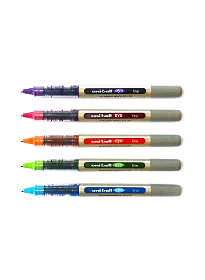 Uni Uni-Ball EYE UB-157 Fine Liquid Ink Rollerball Pen - Tropical Set - Pack of 5 