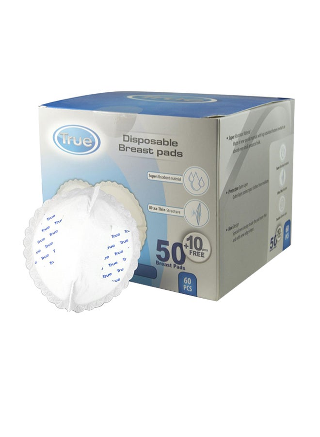 مجموعة بطانات للثدي قابلة للاستعمال مرة واحدة مع شريط مضاد للانزلاق مكونة من 60 قطعة